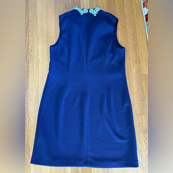 Vince Camuto Navy Blue White Embroidered Sleeveless Women’s Dress Size 14 - Picture 2 of 5